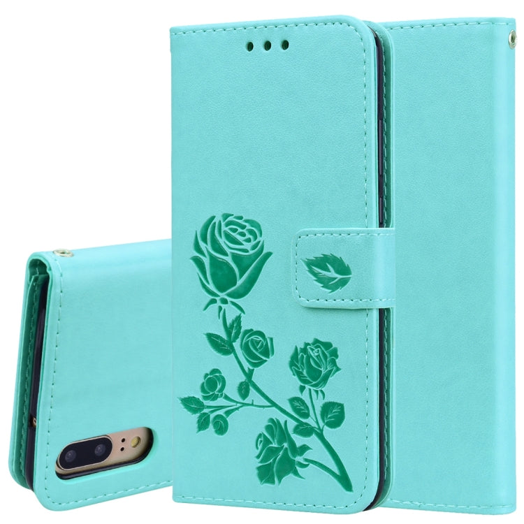 Rose Embossed Horizontal Flip PU Leather Case for Huawei P20, with Holder & Card Slots & Wallet – Card Slot, Flip, Leather, For Huawei P20, Huawei P20 For Huawei P20 Green