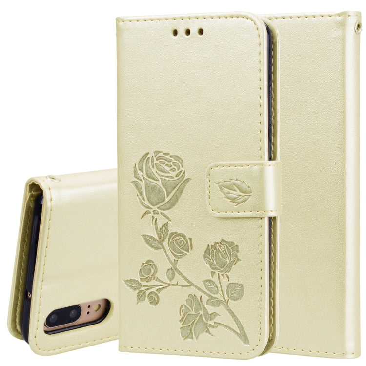 Rose Embossed Horizontal Flip PU Leather Case for Huawei P20, with Holder & Card Slots & Wallet – Card Slot, Flip, Leather, For Huawei P20, Huawei P20 Huawei P20 Gold