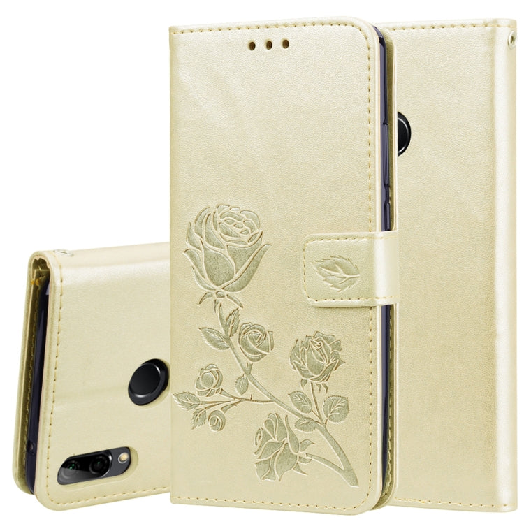 Rose Embossed Horizontal Flip PU Leather Case for Huawei Y9 (2019), with Holder & Card Slots & Wallet – Card Slot, Flip, Leather, For Huawei Y9 (2019), Huawei Y9 (2019) Huawei Y9 (2019) Gold