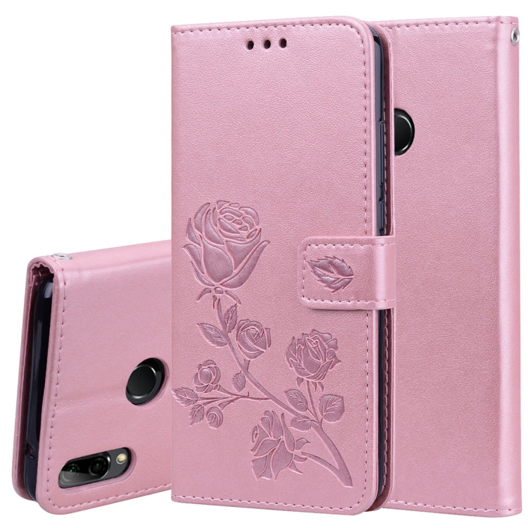Rose Embossed Horizontal Flip PU Leather Case for Huawei Y9 (2019), with Holder & Card Slots & Wallet – Card Slot, Flip, Leather, For Huawei Y9 (2019), Huawei Y9 (2019) For Huawei Y9 (2019) Rose Gold