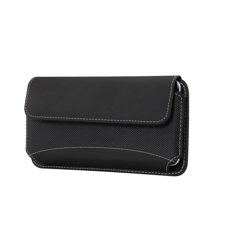 Men Universal Oxford Cloth Portable Mobile Phone Waist Pack Leather Case for Huawei Mate 20 X / 6.9 Inch or Below Smartphones – Waterproof, Leather