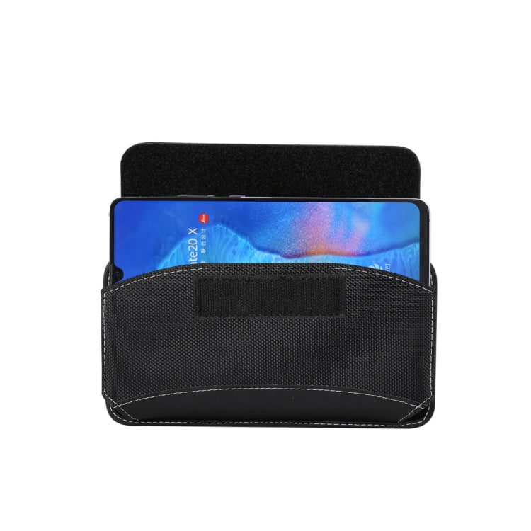 Men Universal Oxford Cloth Portable Mobile Phone Waist Pack Leather Case for Huawei Mate 20 X / 6.9 Inch or Below Smartphones – Waterproof, Leather