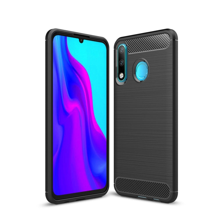 Brushed Texture Carbon Fiber TPU Case for Huawei P30 Lite, Huawei P30 Lite – TPU Huawei P30 Lite Black