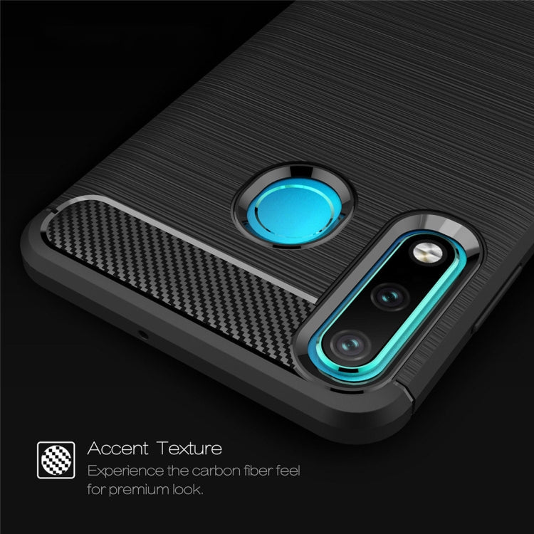 Brushed Texture Carbon Fiber TPU Case for Huawei P30 Lite, Huawei P30 Lite – TPU