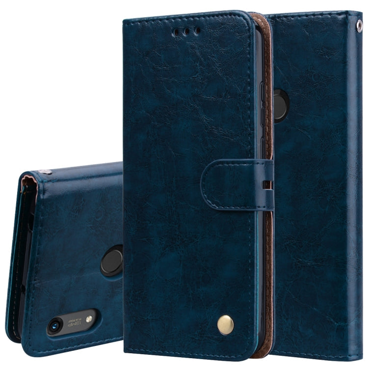 Business Style Oil Wax Texture Horizontal Flip Leather Case for Huawei Y6 (2019) / Honor 8A, with Holder & Card Slots & Wallet – Card Slot, Flip, Leather, For Huawei Honor 8A, For Huawei Y6 (2019) / Honor 8A For Huawei Honor 8A Blue