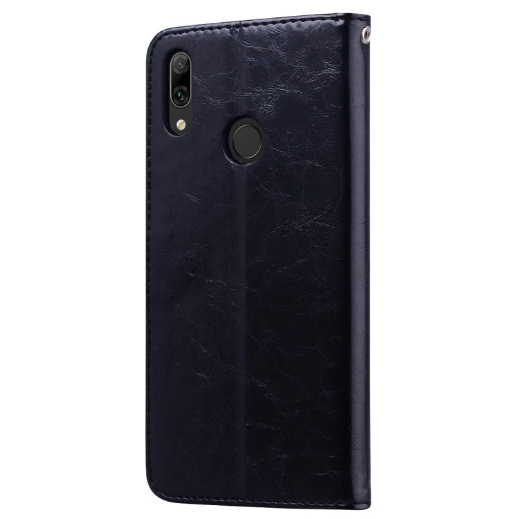 Business Style Oil Wax Texture Horizontal Flip Leather Case for Huawei Y7 (2019), with Holder & Card Slots & Wallet – Card Slot, Flip, Leather, For Huawei Y7 (2019)