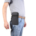 Single checked denim Multi-functional Universal Mobile Phone Waist Pack Case for 6.3 Inch or Below Smartphones – Durable Build, Easy to Use