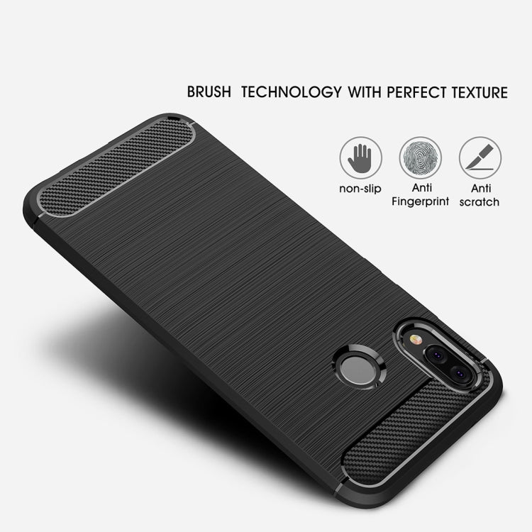For Huawei P20 Lite Brushed Texture Carbon Fiber Shockproof TPU Protective Back Case , Huawei P20 Lite – Shockproof, TPU