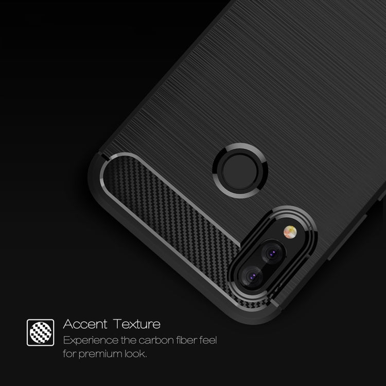 For Huawei P20 Lite Brushed Texture Carbon Fiber Shockproof TPU Protective Back Case , Huawei P20 Lite – Shockproof, TPU