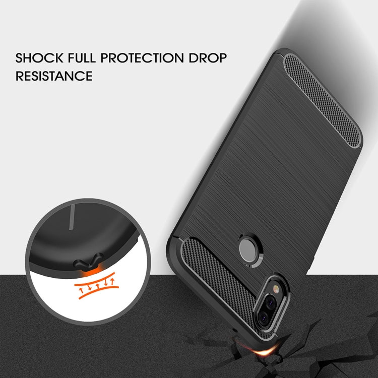 For Huawei P20 Lite Brushed Texture Carbon Fiber Shockproof TPU Protective Back Case , Huawei P20 Lite – Shockproof, TPU
