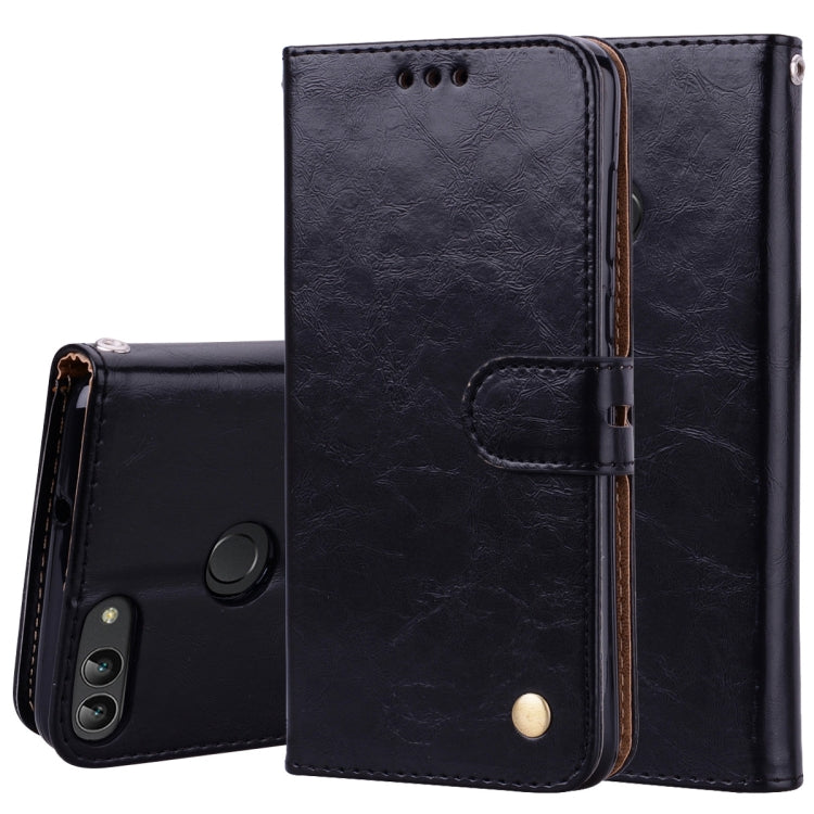 Business Style Oil Wax Texture Horizontal Flip Leather Case for Huawei P Smart / Enjoy 7S, with Holder & Card Slots & Wallet – Lanyard, Card Slot, Flip, For Huawei Enjoy 7S, For Huawei P Smart / Enjoy 7S