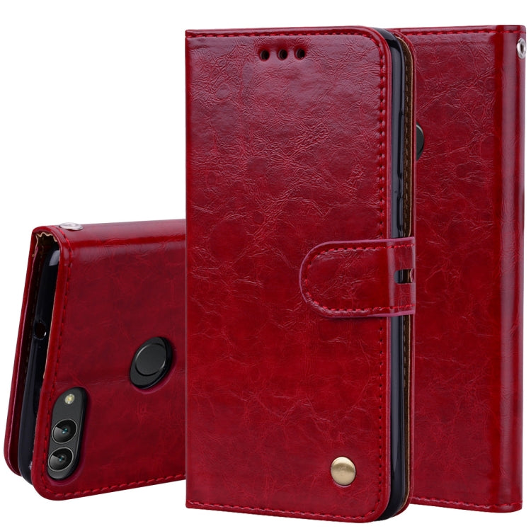 Business Style Oil Wax Texture Horizontal Flip Leather Case for Huawei P Smart / Enjoy 7S, with Holder & Card Slots & Wallet – Lanyard, Card Slot, Flip, For Huawei Enjoy 7S, For Huawei P Smart / Enjoy 7S For Huawei P Smart Enjoy 7S Red