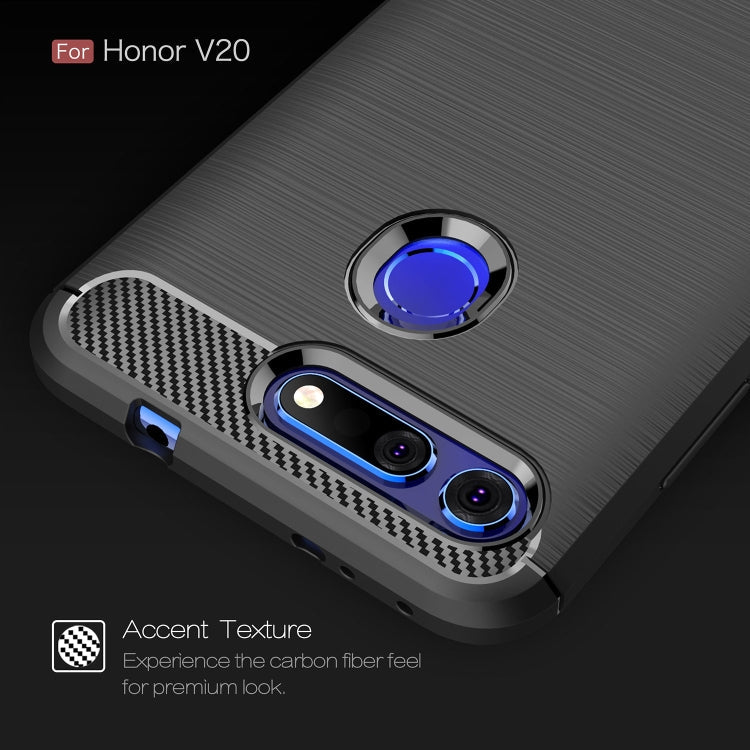 Brushed Texture Carbon Fiber Shockproof TPU Case for Huawei Honor View 20 – Shockproof, TPU, For Huawei Honor View 20, For Honor View 20