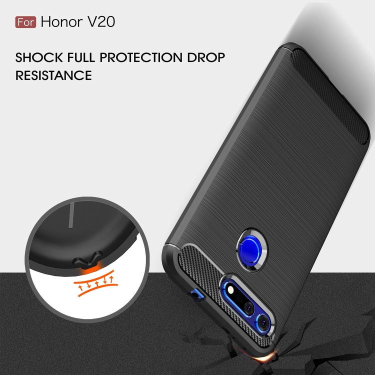 Brushed Texture Carbon Fiber Shockproof TPU Case for Huawei Honor View 20 – Shockproof, TPU, For Huawei Honor View 20, For Honor View 20