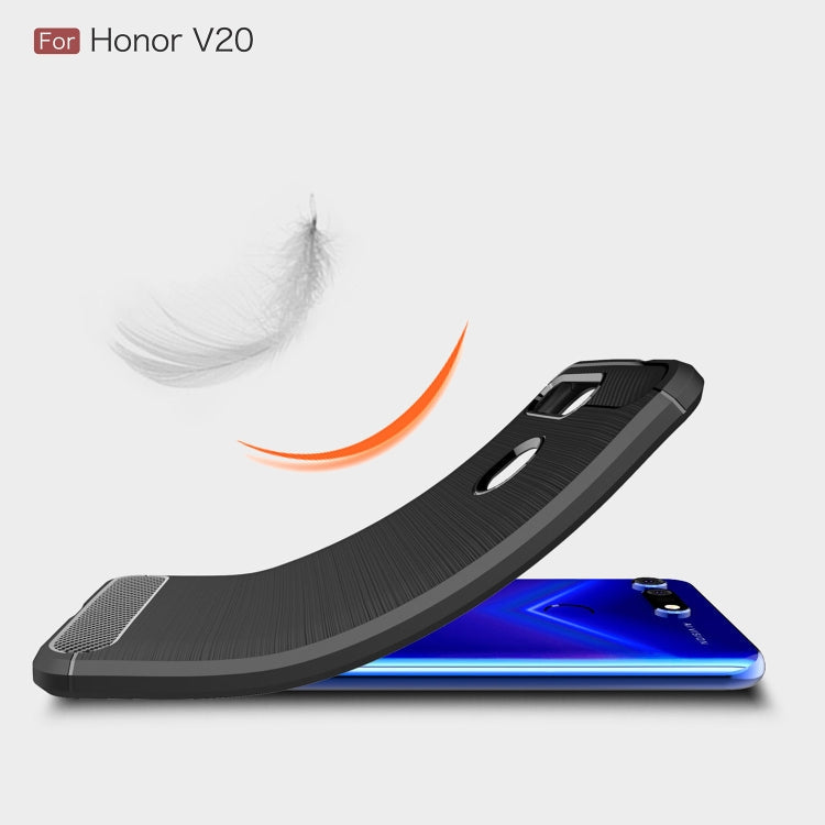 Brushed Texture Carbon Fiber Shockproof TPU Case for Huawei Honor View 20 – Shockproof, TPU, For Huawei Honor View 20, For Honor View 20