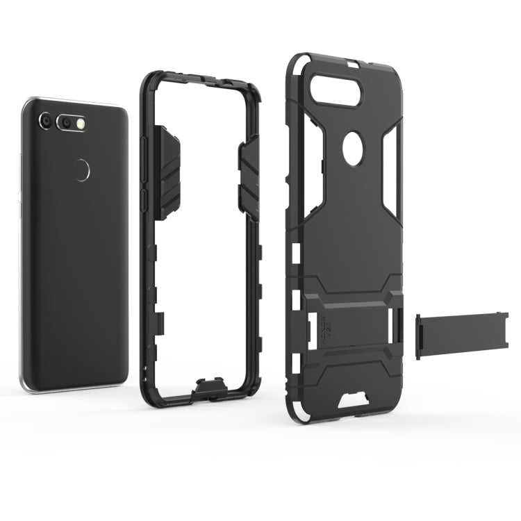 Shockproof PC + TPU Case for Huawei Honor V20, with Holder – Shockproof, TPU, For Honor V20, For Huawei Honor V20