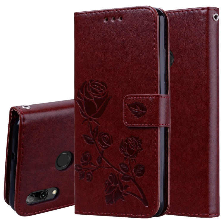 Rose Embossed Horizontal Flip PU Leather Case for Huawei P Smart 2019, with Holder & Card Slots & Wallet – Card Slot, Flip, Leather, For Huawei P Smart 2019 For Huawei P Smart 2019 Brown