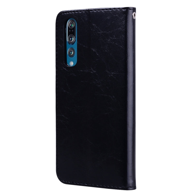 Business Style Oil Wax Texture Horizontal Flip Leather Case for Huawei P30, with Holder & Card Slots & Wallet – Card Slot, Flip, Leather, For Huawei P30