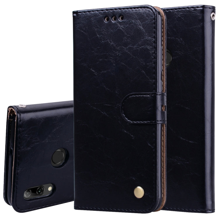 Business Style Oil Wax Texture Horizontal Flip Leather Case for Huawei P Smart 2019, with Holder & Card Slots & Wallet – Card Slot, Flip, Leather, For Huawei P Smart 2019