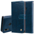 Business Style Oil Wax Texture Horizontal Flip Leather Case for Huawei P Smart 2019, with Holder & Card Slots & Wallet – Card Slot, Flip, Leather, For Huawei P Smart 2019 For Huawei P Smart 2019 Blue