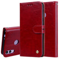 Business Style Oil Wax Texture Horizontal Flip Leather Case for Huawei Honor 8C, with Holder & Card Slots & Wallet – Card Slot, Flip, Leather, For Huawei Honor 8C For Huawei Honor 8C Red