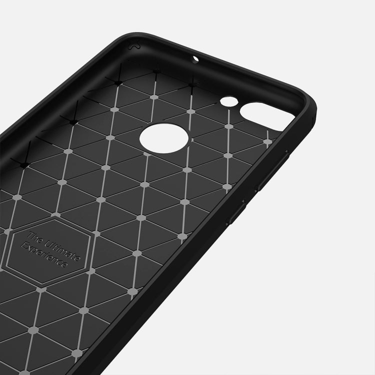 For Huawei P smart / Enjoy 7S Brushed Texture Carbon Fiber Shockproof TPU Protective Back Case – Shockproof, TPU, For Huawei P smart / Enjoy 7S