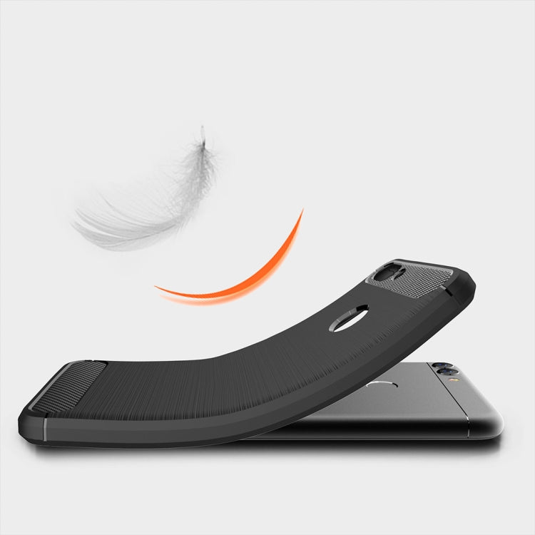 For Huawei P smart / Enjoy 7S Brushed Texture Carbon Fiber Shockproof TPU Protective Back Case – Shockproof, TPU, For Huawei P smart / Enjoy 7S