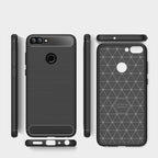 For Huawei P smart / Enjoy 7S Brushed Texture Carbon Fiber Shockproof TPU Protective Back Case – Shockproof, TPU, For Huawei P smart / Enjoy 7S