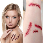 10pcs S-165 Halloween Terror Wound Realistic Scratches Injury Scar Temporary Tattoo Sticker, S-165/10pcs