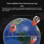 6 inch Rotation Illuminating English Magnetic Levitation Globe Office Crafts Ornaments, EU Plug, Black EU Plug, Baby Blue EU Plug
