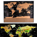 School Teaching Office Supplies Scratch World Map with National Flags, Size: 82.6 x 59.5cm, With Flags With Flags