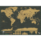 School Teaching Office Supplies Scratch World Map, Size: 82.5 x 59.3cm, Without Flags