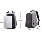 Multi-Function Large Capacity Travel Anti-theft Security Casual Backpack Laptop Computer Bag with External USB Charging Interface for Men / Women, Size: 42 x 29 x 14 cm, Black, Grey, Blue, Purple