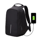 Multi-Function Large Capacity Travel Anti-theft Security Casual Backpack Laptop Computer Bag with External USB Charging Interface for Men / Women, Size: 42 x 29 x 14 cm, Black, Grey, Blue, Purple Black Black