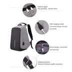 Multi-Function Large Capacity Travel Anti-theft Security Casual Backpack Laptop Computer Bag with External USB Charging Interface for Men / Women, Size: 42 x 29 x 14 cm, Black, Grey, Blue, Purple
