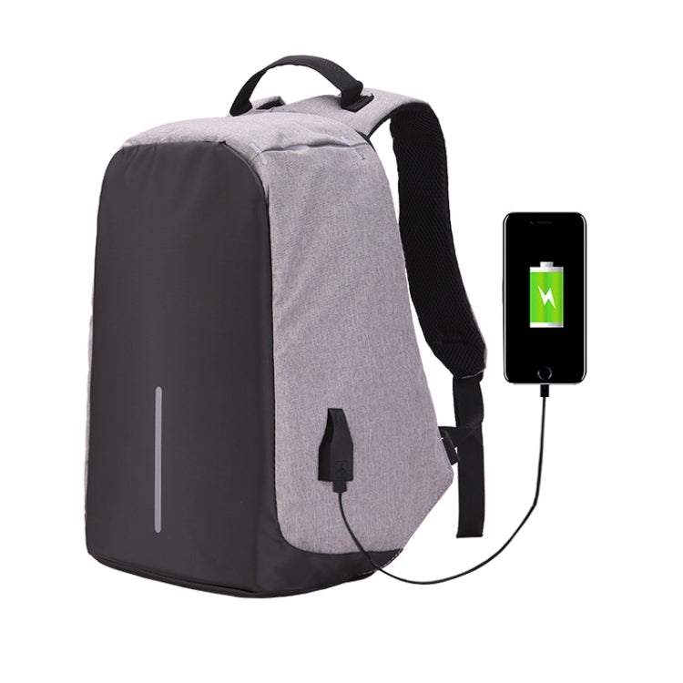 Multi-Function Large Capacity Travel Anti-theft Security Casual Backpack Laptop Computer Bag with External USB Charging Interface for Men / Women, Size: 42 x 29 x 14 cm, Black, Grey, Blue, Purple – Durable Build, Easy to Use Grey Grey