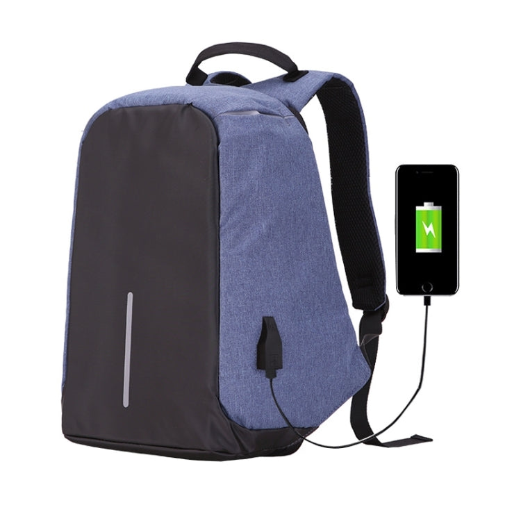 Multi-Function Large Capacity Travel Anti-theft Security Casual Backpack Laptop Computer Bag with External USB Charging Interface for Men / Women, Size: 42 x 29 x 14 cm, Black, Grey, Blue, Purple – Durable Build, Easy to Use Blue Blue
