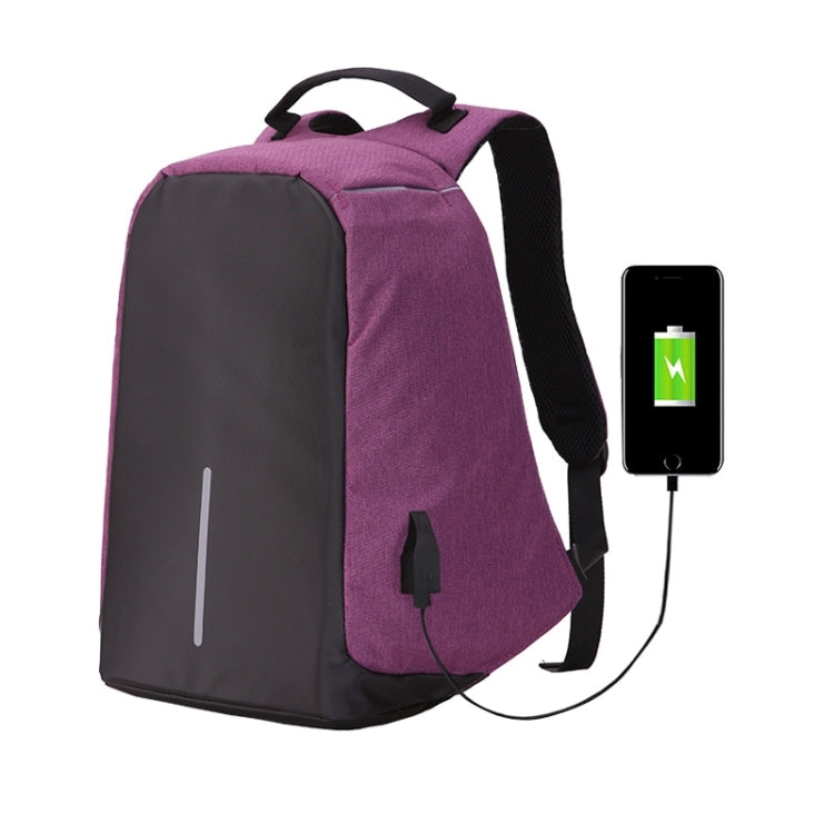Multi-Function Large Capacity Travel Anti-theft Security Casual Backpack Laptop Computer Bag with External USB Charging Interface for Men / Women, Size: 42 x 29 x 14 cm, Black, Grey, Blue, Purple – Durable Build, Easy to Use Purple Purple