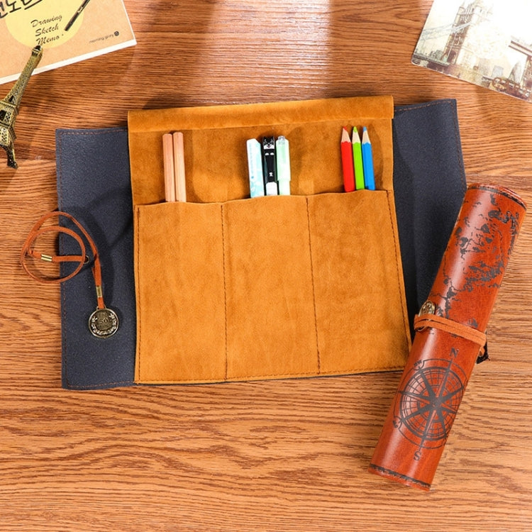 PU Leather Pencil Case & Stationery Bag Dark Brown