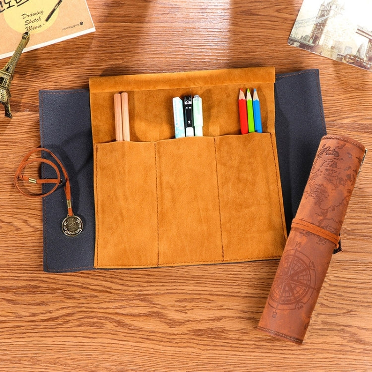 PU Leather Pencil Case & Stationery Bag Khaki