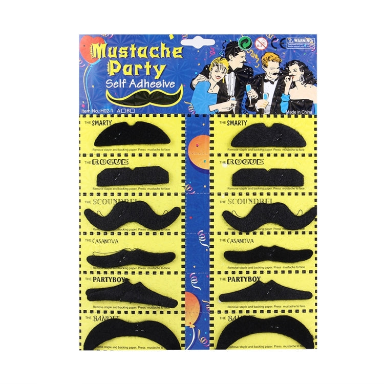 12 in 1 Funny Halloween Props Self-adhesive Fake Mustaches Kit, Mustaches Kit Mustaches Kit