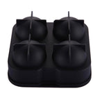 Ball Shape 4-Grid Silicone Ice Cube Mold, Ball Shape