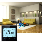 BHT-1000-GA-WIFI 3A Load Water Heating Type Touch LCD Digital WiFi Heating Room Thermostat, Display Clock / Temperature / Periods / Time / Week / Heat etc., BHT-1000 3A (Black), BHT-1000 3A (White) – Durable Build, Easy to Use