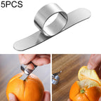 5 PCS Stainless Steel Finger Open Orange Peeler Parer Tool, 5 PCS Stainless Steel 5 PCS Stainless Steel