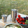 Outdoor Portable Picnic Cups Four Piece Suit Stainless Steel Drinking Mugs Anti-Hot Tea Coffee Cup, Coffee Cup Coffee Cup