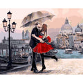 DIY Creative Paint By Numbers Oil Painting Kiss Lovers Art Painting without Framework, Size: 40*50 cm, Kiss Lovers Art Painting Kiss Lovers Art Painting