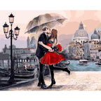 DIY Creative Paint By Numbers Oil Painting Kiss Lovers Art Painting without Framework, Size: 40*50 cm, Kiss Lovers Art Painting Kiss Lovers Art Painting