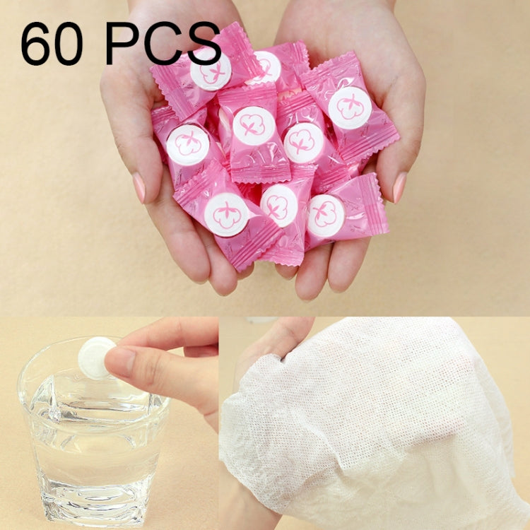 60 PCS Candy Style Portable Disposable Travel Cotton Towel, Size: 22*20cm, 60 PCS 60 PCS
