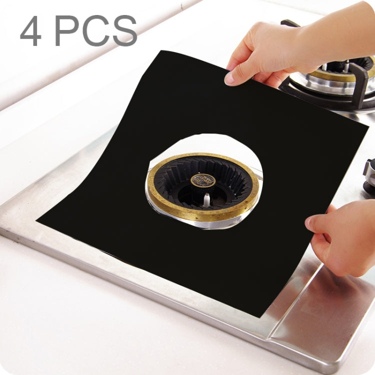 4 PCS Gas Furnace Surface Ultra-thin Fibre Material Stovetop Protective Cleaning Pad, Size: 27*27 cm (Black), 4 PCS 4 PCS
