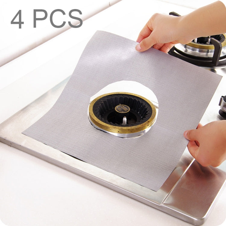 4 PCS Gas Furnace Surface Ultra-thin Fibre Material Stovetop Protective Cleaning Pad, Size: 27*27 cm (Silver), 4 PCS 4 PCS